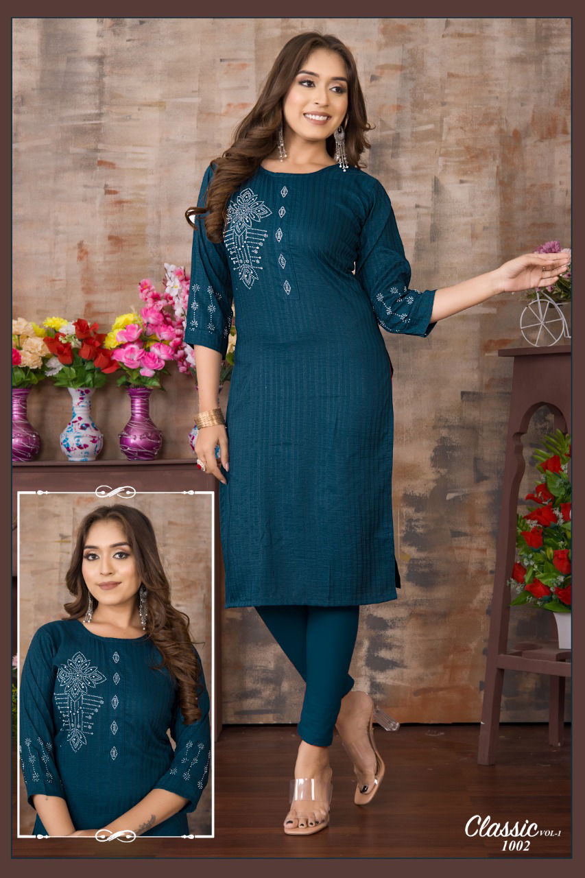 Classiv Vol 1 Regular Wear Wholesale Kurtis Catalog
